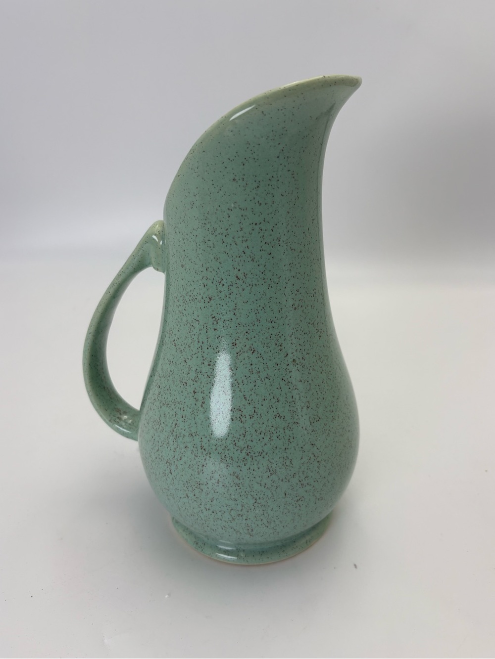 Vintage Brush McCoy Model 932 Celadon Green and Brown Speckled Pitcher/Vase